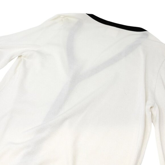 CHANEL Vintage 96P CC Mark Logo Cardigan Knit Button #46 White Black [106347] - Picture 6 of 12